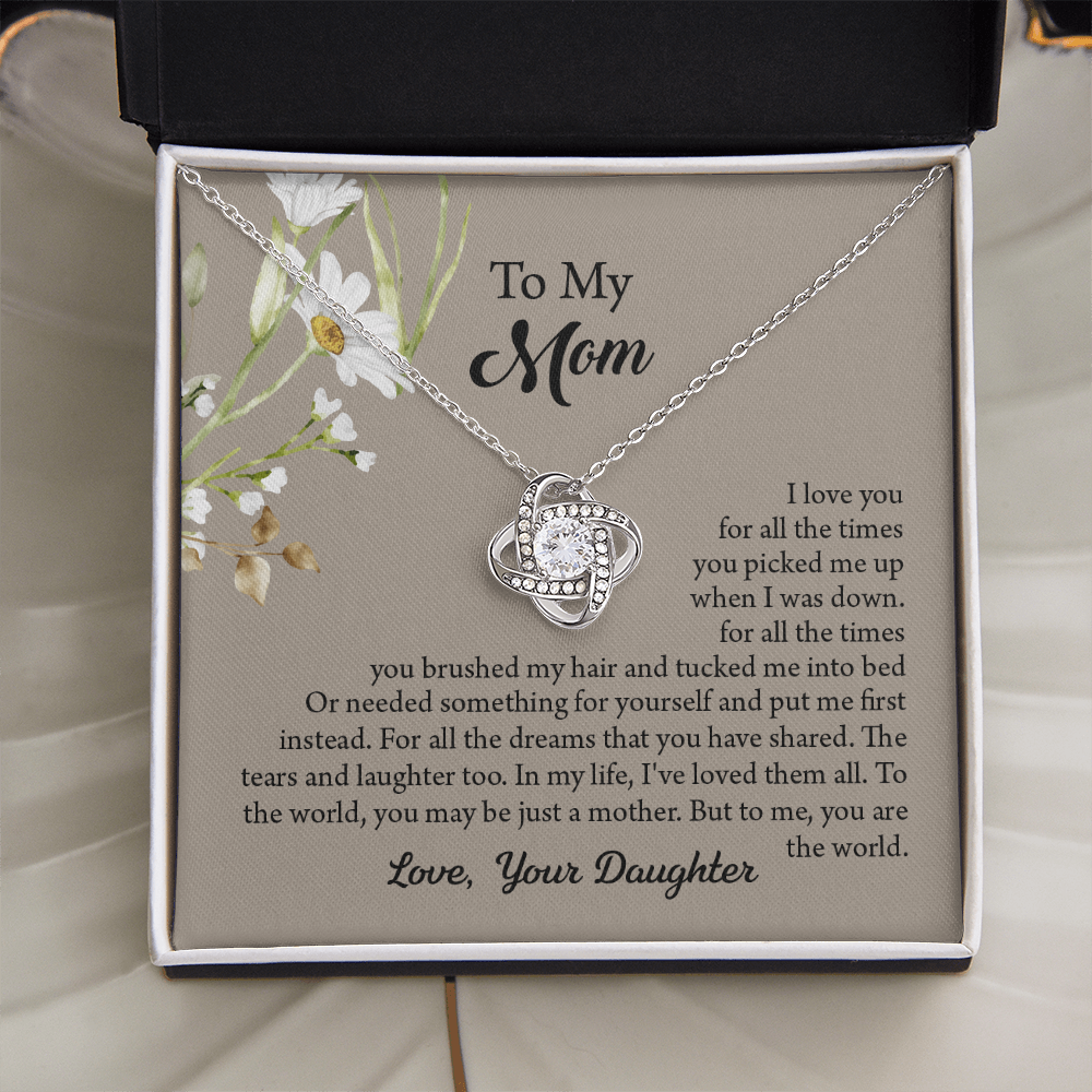 To My Mom Necklace, Mothers Day Necklace, Mom Birthday Gift From Daughter, Message Card Jewelry For Mom