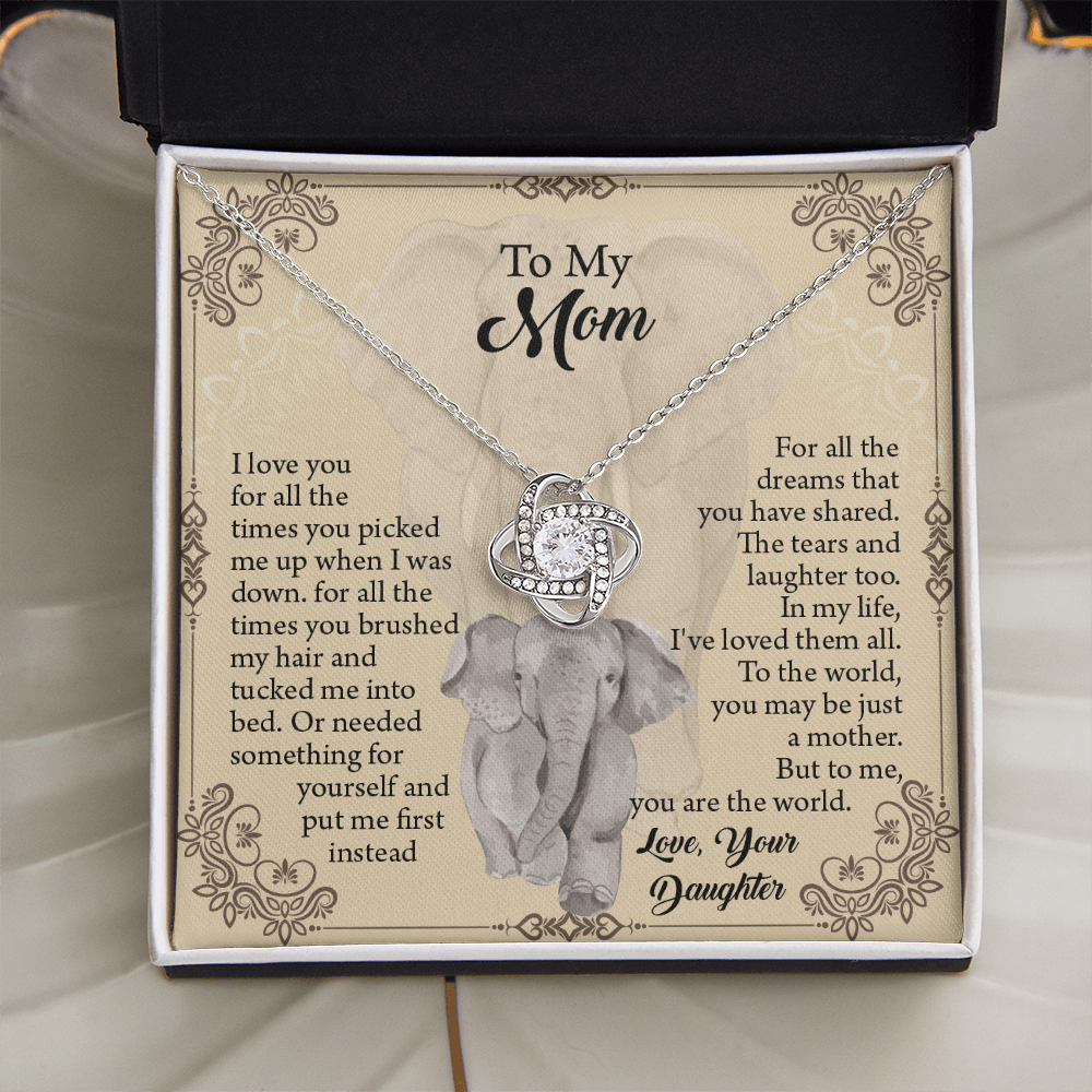To My Mom Necklace, Mothers Day Necklace, Mom Birthday Gift From Daughter, Message Card Jewelry For Mom