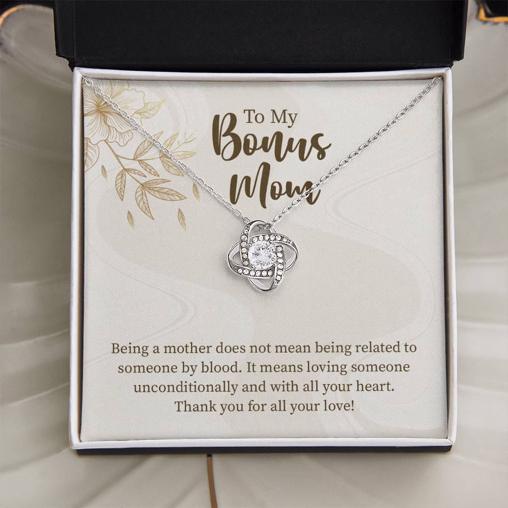 UNIDAZE To My Bonus Mom Christmas Gift Necklace, Unbiological Mom Gift, Step Mom Gift, Forever Love Necklace on Message Card, Foster Mom Gift ShineOn Fulfillment C30011TG C30011TR PB23-WOOD PT-4377 TNM-1 USER-188348