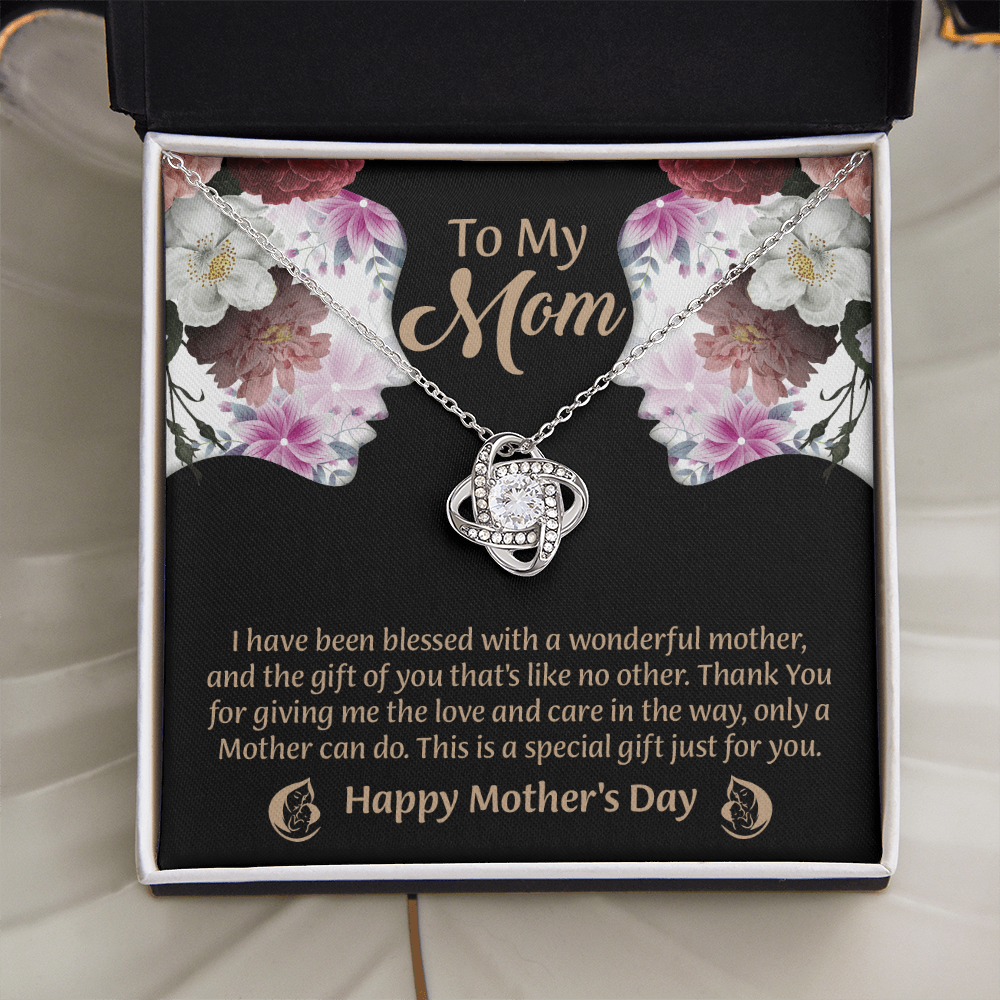 To My Mom Love Knot Necklace From Daughter, Thoughtful Present From Son, Mothers Day Gift To Mom