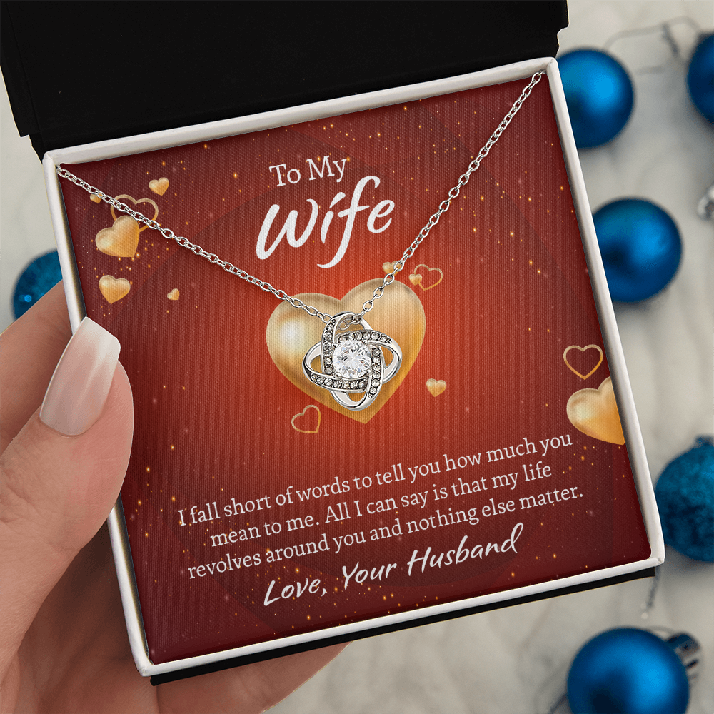To My Wife Love Knot Necklace, Wife Jewelry, Necklace for Wife, Anniversary Gift for Wife, Wife Birthday Gift
