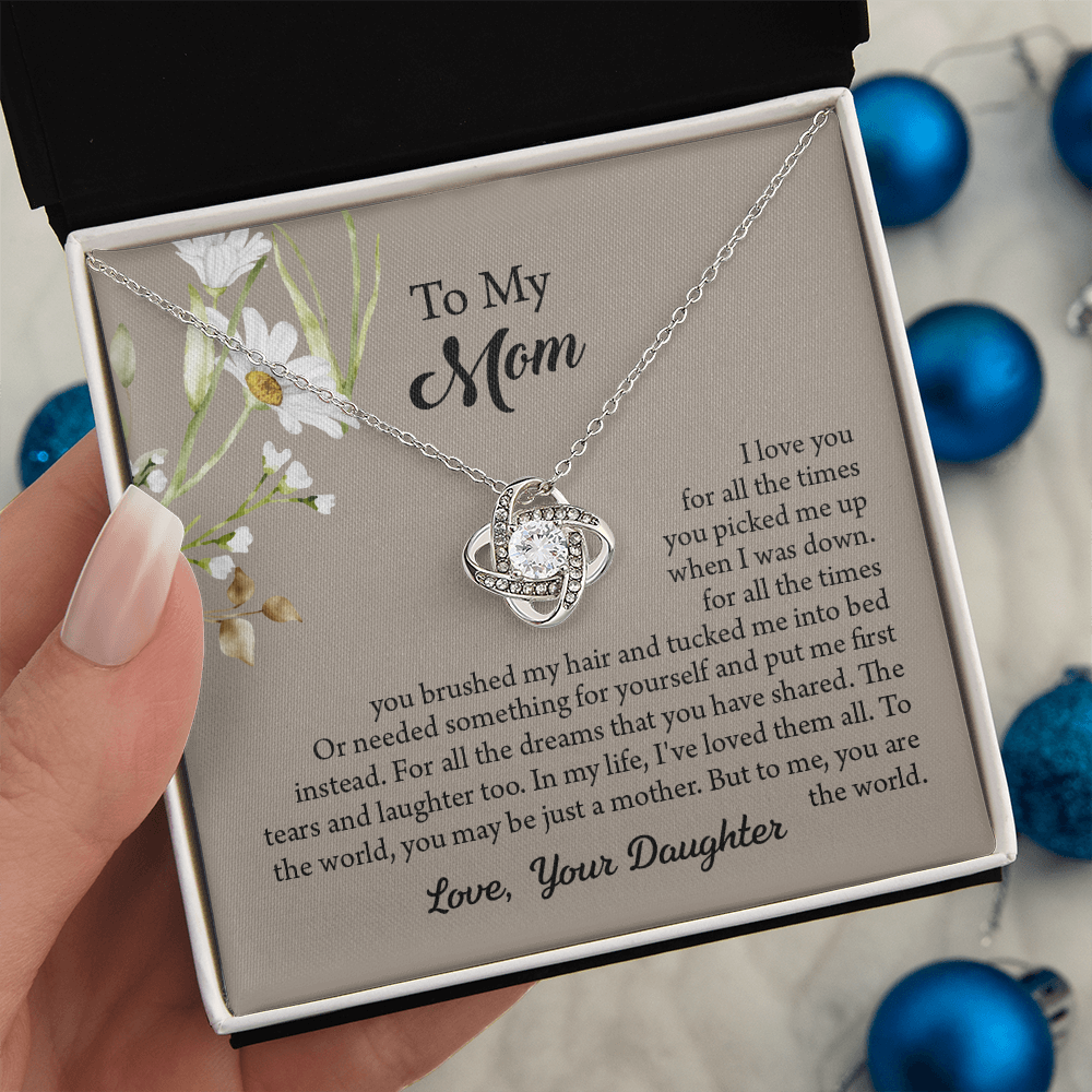 To My Mom Necklace, Mothers Day Necklace, Mom Birthday Gift From Daughter, Message Card Jewelry For Mom