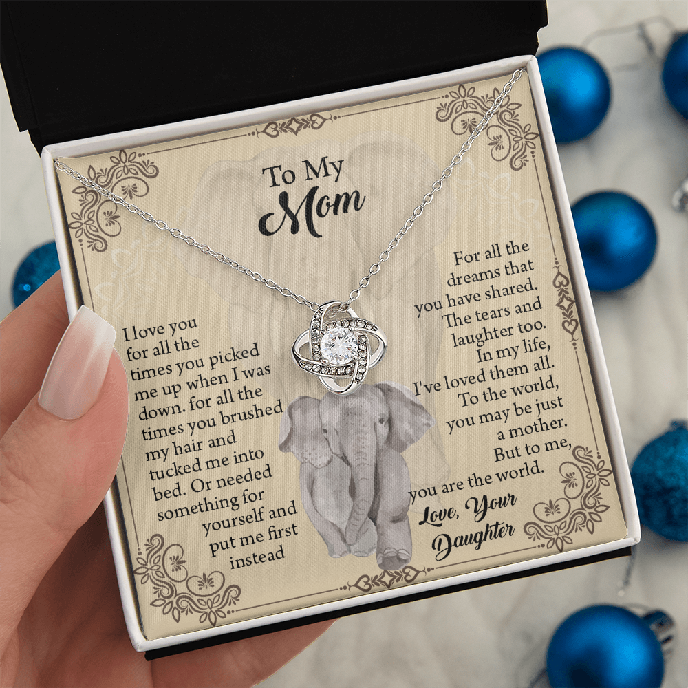 To My Mom Necklace, Mothers Day Necklace, Mom Birthday Gift From Daughter, Message Card Jewelry For Mom