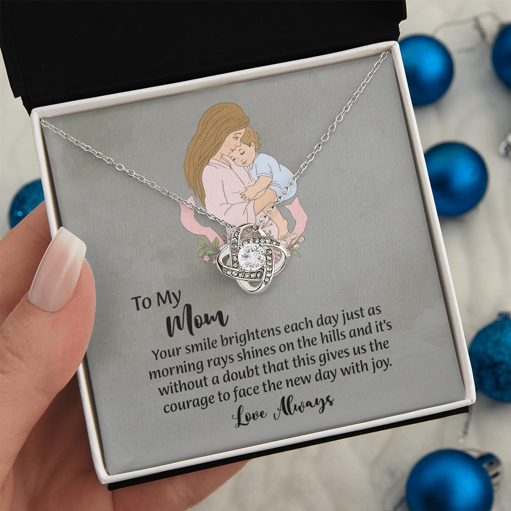 To My Mom Love Knot Necklace from Daughter, Mothers Day Gift for Mom, Thoughtful Present from Son