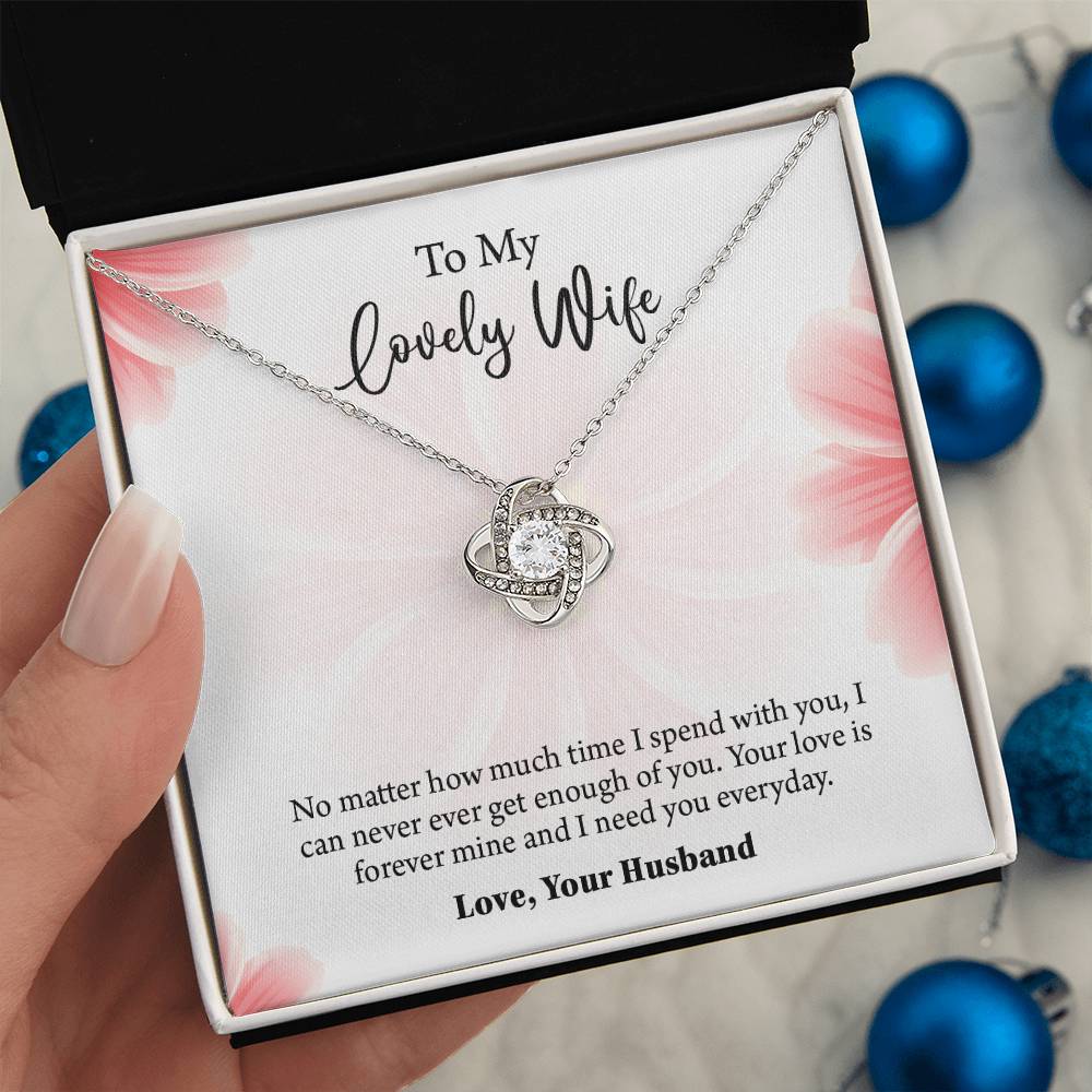 To My Lovely Wife Love knot Necklace, Wife Jewelry, Anniversary gift for Wife, Wife Birthday Gift, Necklace for Wife, Gift for Her