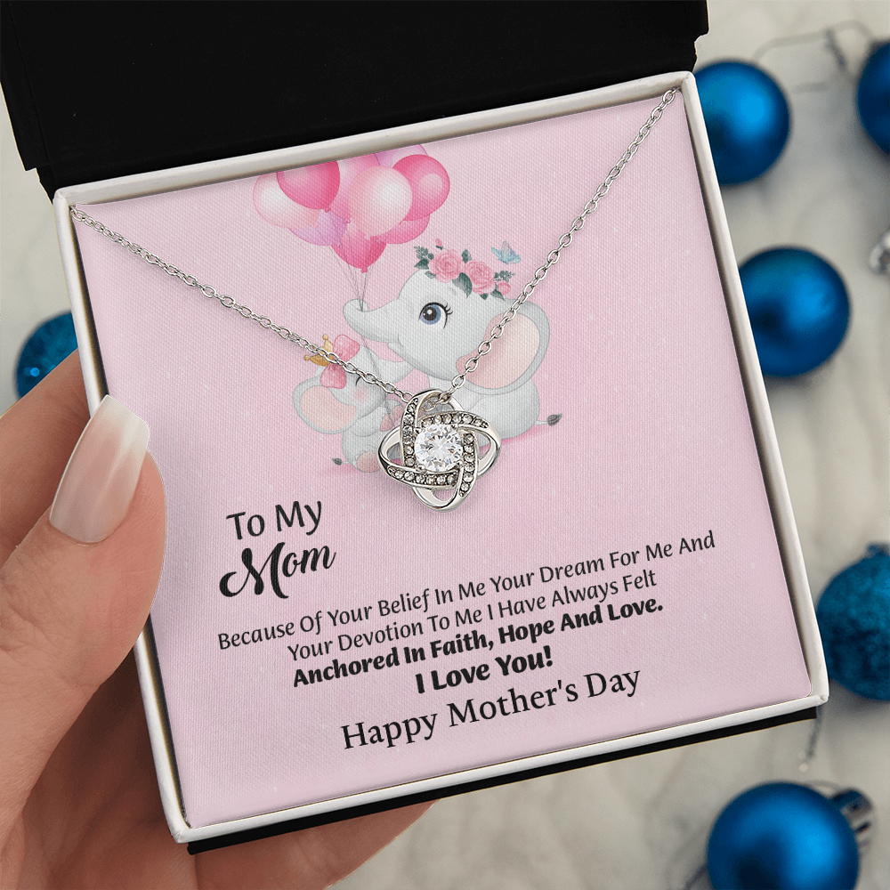 To My Mom Love Knot Necklace From Daughter, Thoughtful Present From Son, Mothers Day Gift To Mom