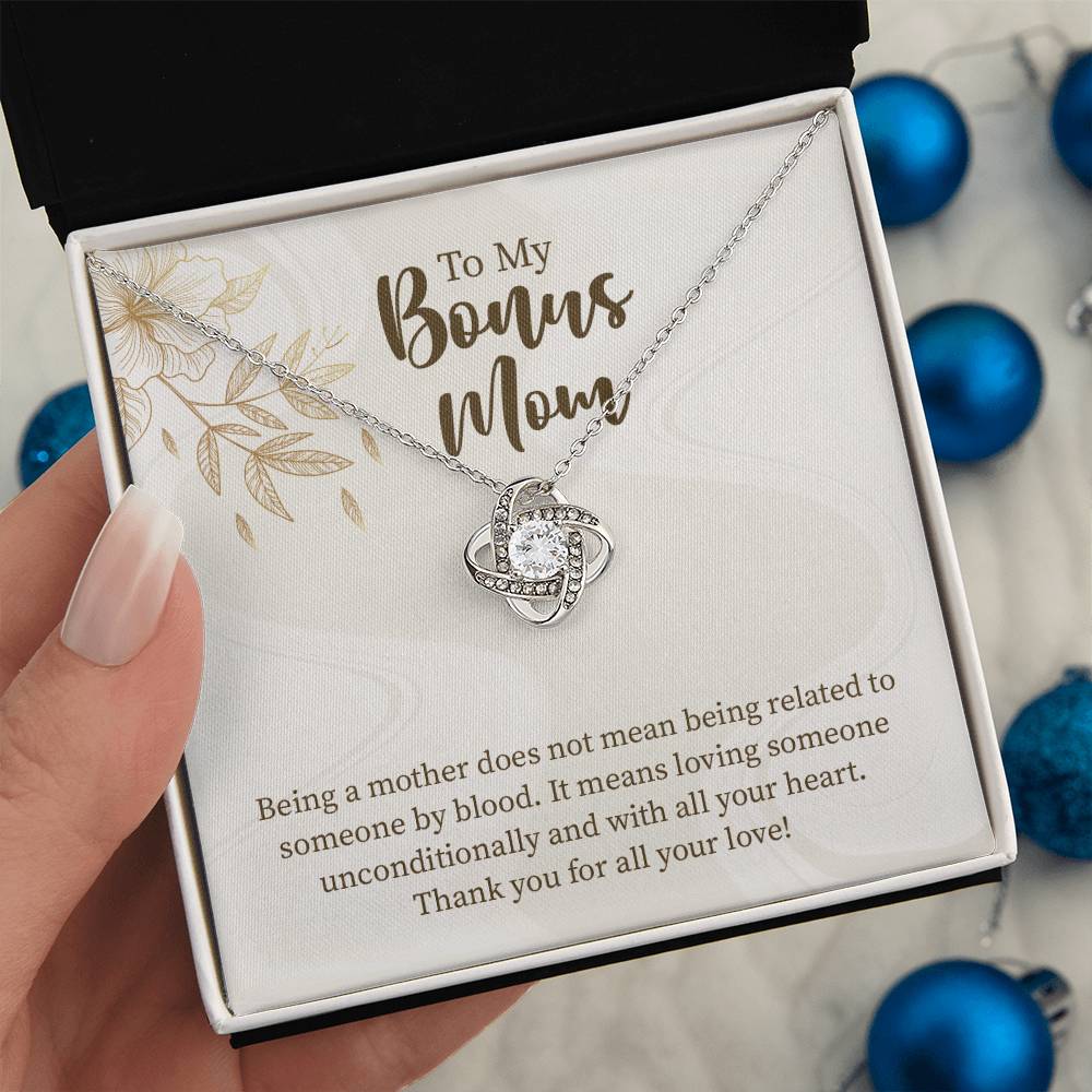 UNIDAZE To My Bonus Mom Christmas Gift Necklace, Unbiological Mom Gift, Step Mom Gift, Forever Love Necklace on Message Card, Foster Mom Gift ShineOn Fulfillment C30011TG C30011TR PB23-WOOD PT-4377 TNM-1 USER-188348