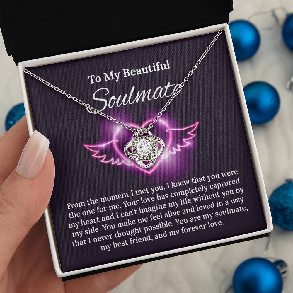 UNIDAZE To My Beautiful Soulmate Necklace, Birthday Gifts for Girlfriend, Necklace for Wife, Soulmate Gift ShineOn Fulfillment C30011TG C30011TR PB23-WOOD PT-4377 TNM-1 USER-188348