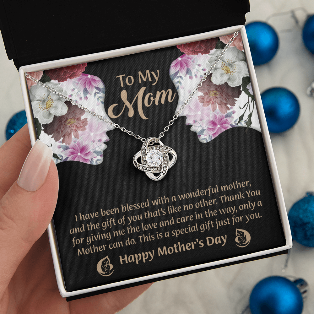 To My Mom Love Knot Necklace From Daughter, Thoughtful Present From Son, Mothers Day Gift To Mom