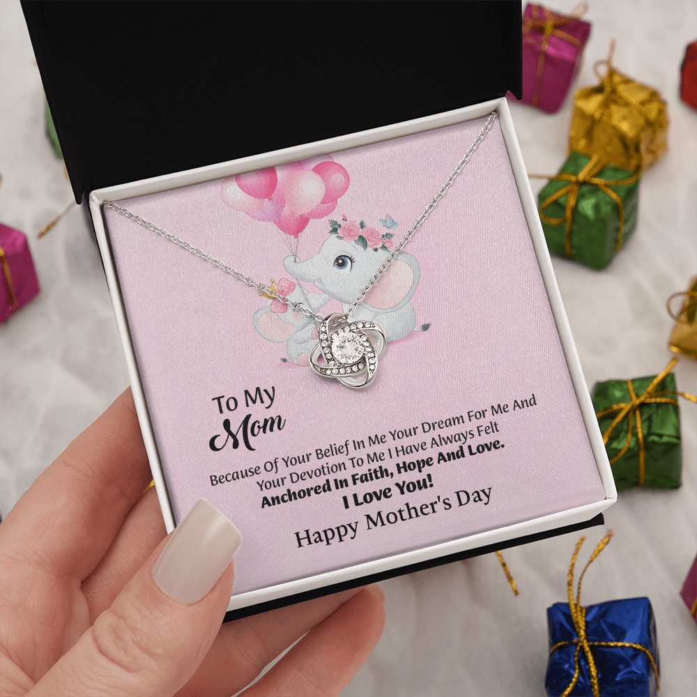 To My Mom Love Knot Necklace From Daughter, Thoughtful Present From Son, Mothers Day Gift To Mom