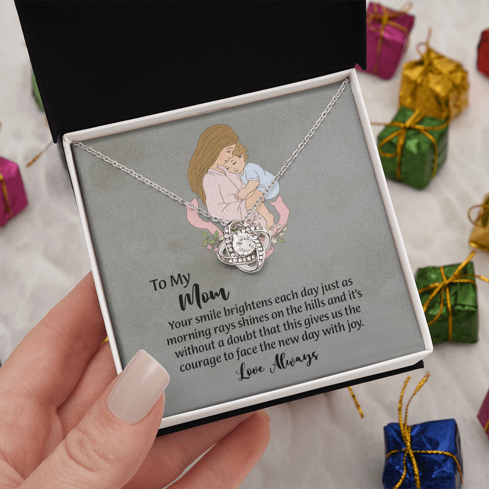 To My Mom Love Knot Necklace from Daughter, Mothers Day Gift for Mom, Thoughtful Present from Son