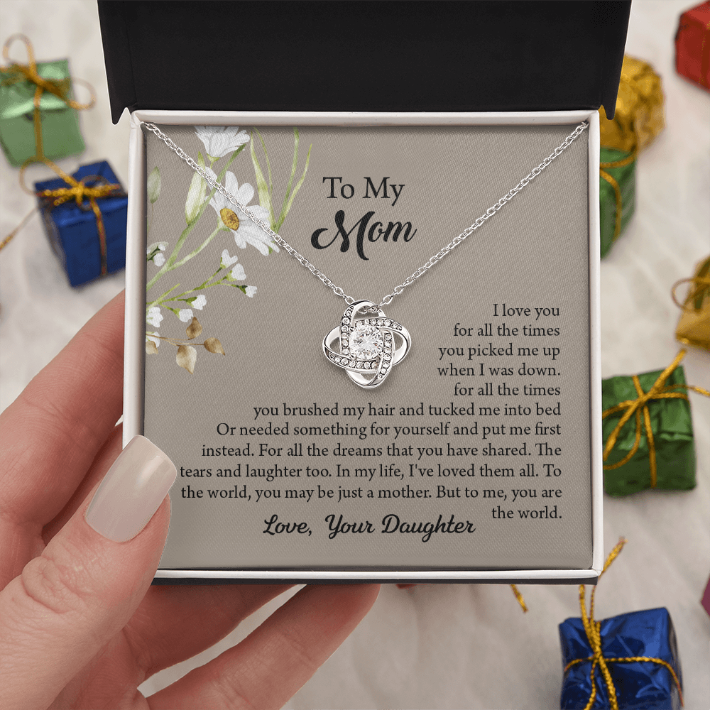 To My Mom Necklace, Mothers Day Necklace, Mom Birthday Gift From Daughter, Message Card Jewelry For Mom