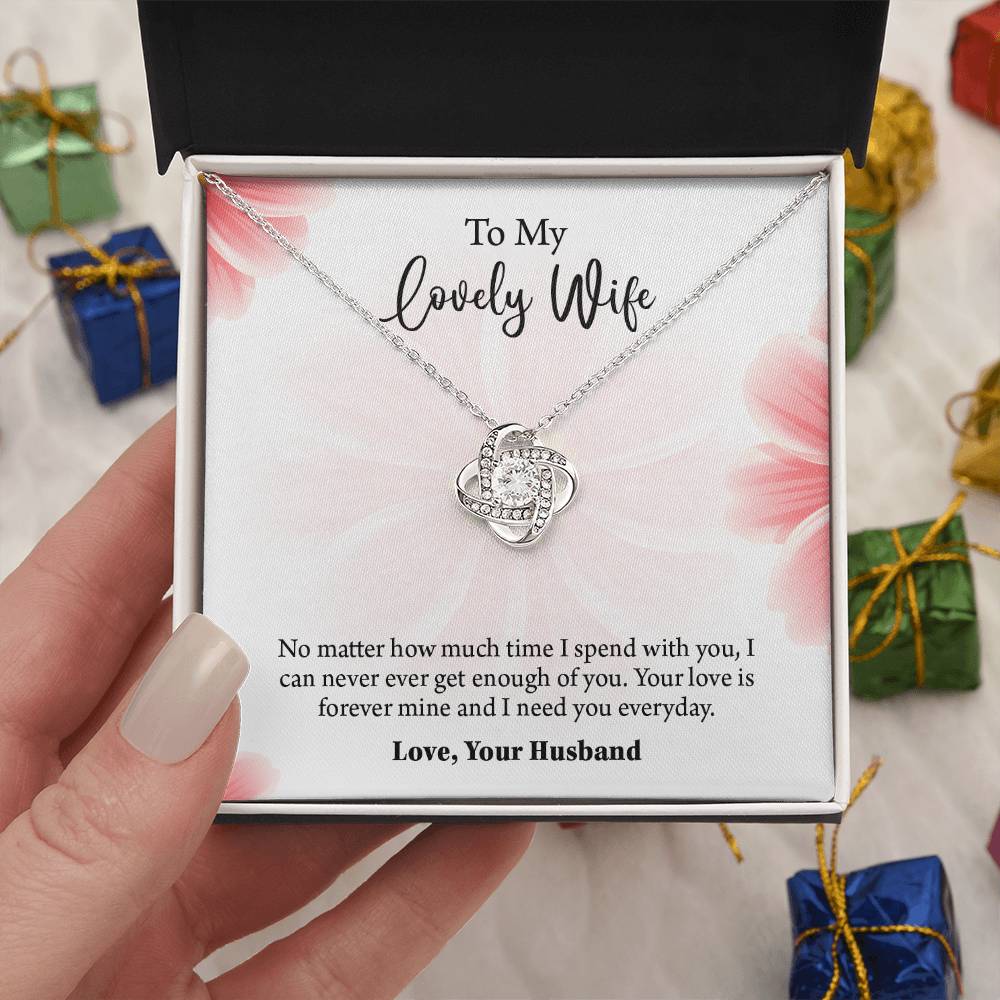 To My Lovely Wife Love knot Necklace, Wife Jewelry, Anniversary gift for Wife, Wife Birthday Gift, Necklace for Wife, Gift for Her