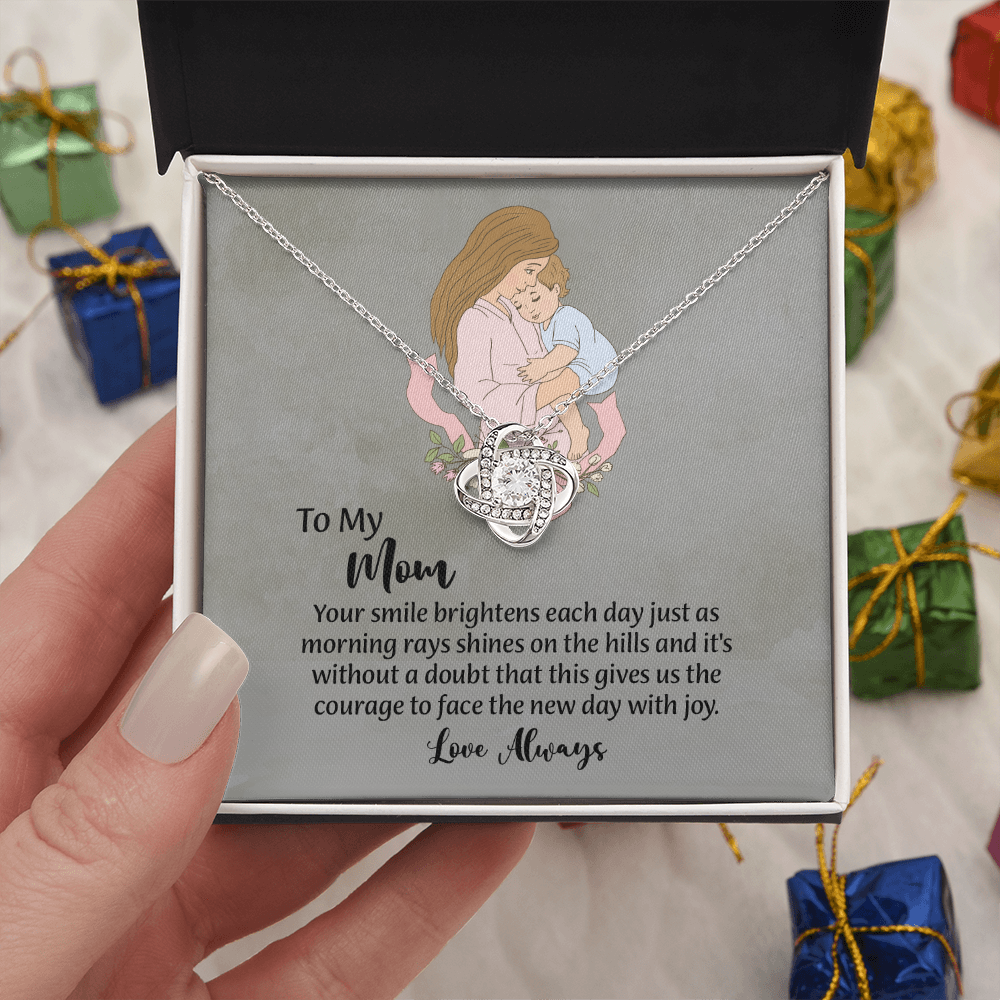 To My Mom Love Knot Necklace from Daughter, Mothers Day Gift for Mom, Thoughtful Present from Son