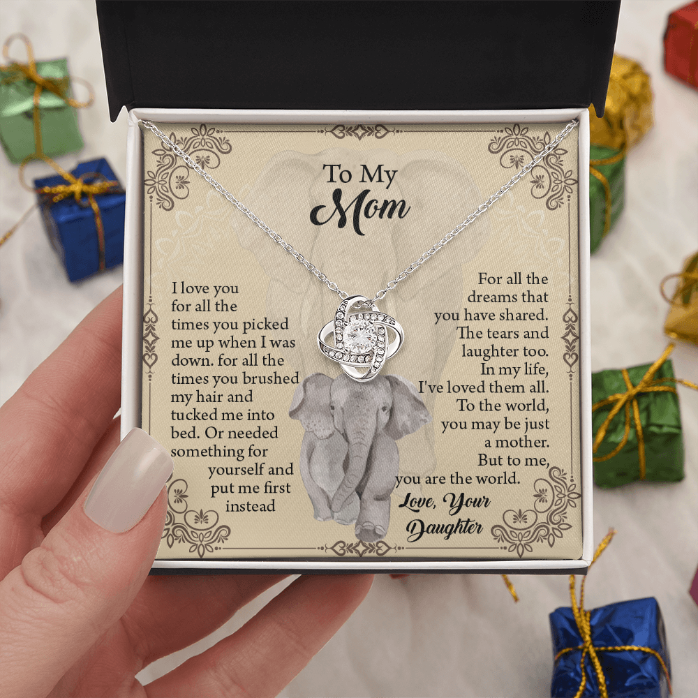 To My Mom Necklace, Mothers Day Necklace, Mom Birthday Gift From Daughter, Message Card Jewelry For Mom