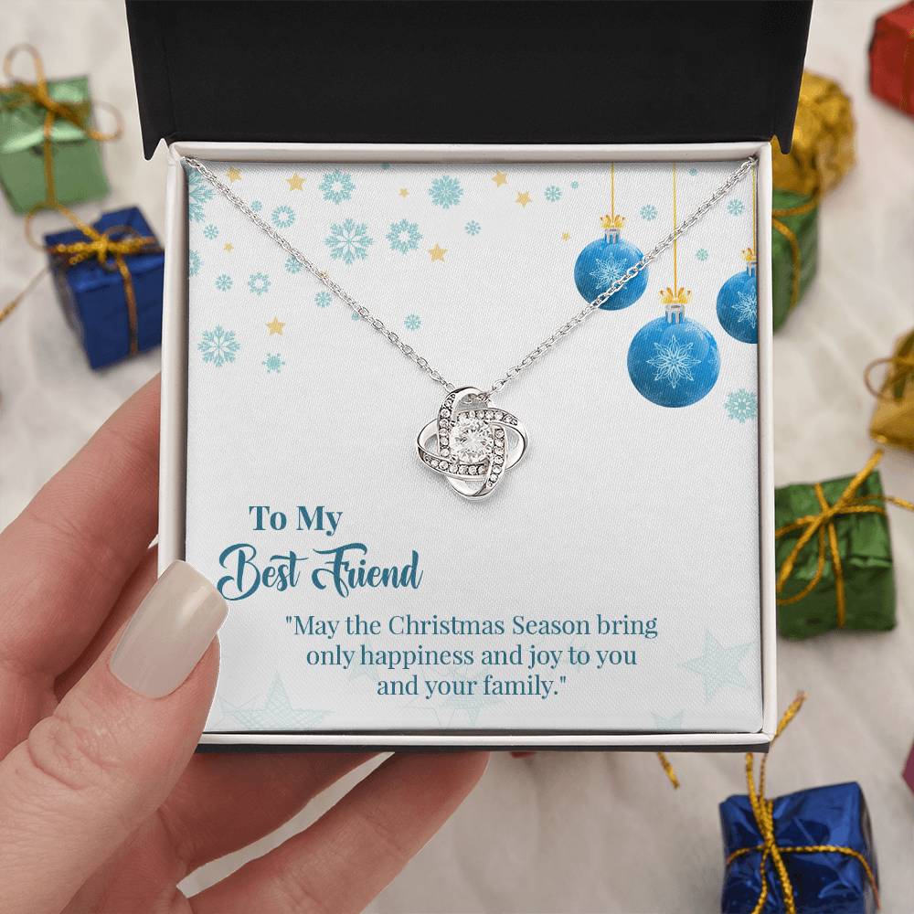 To My Best Friend Love Knot Necklace With Message Card, Christmas Gift For Friend, Gift From Friend, Gift For Her, Handmade Jewelry