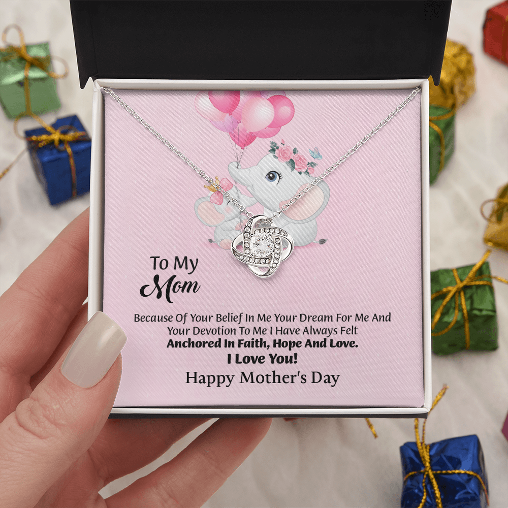 To My Mom Love Knot Necklace From Daughter, Thoughtful Present From Son, Mothers Day Gift To Mom