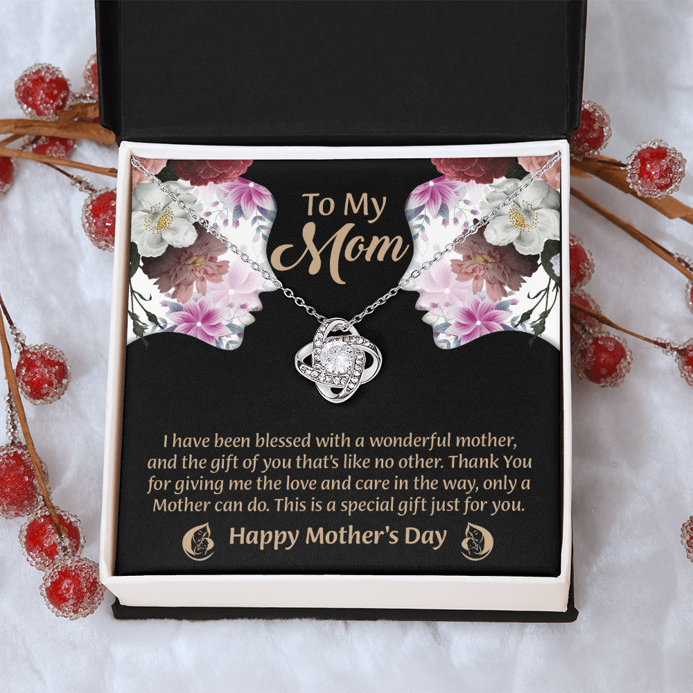 To My Mom Love Knot Necklace From Daughter, Thoughtful Present From Son, Mothers Day Gift To Mom