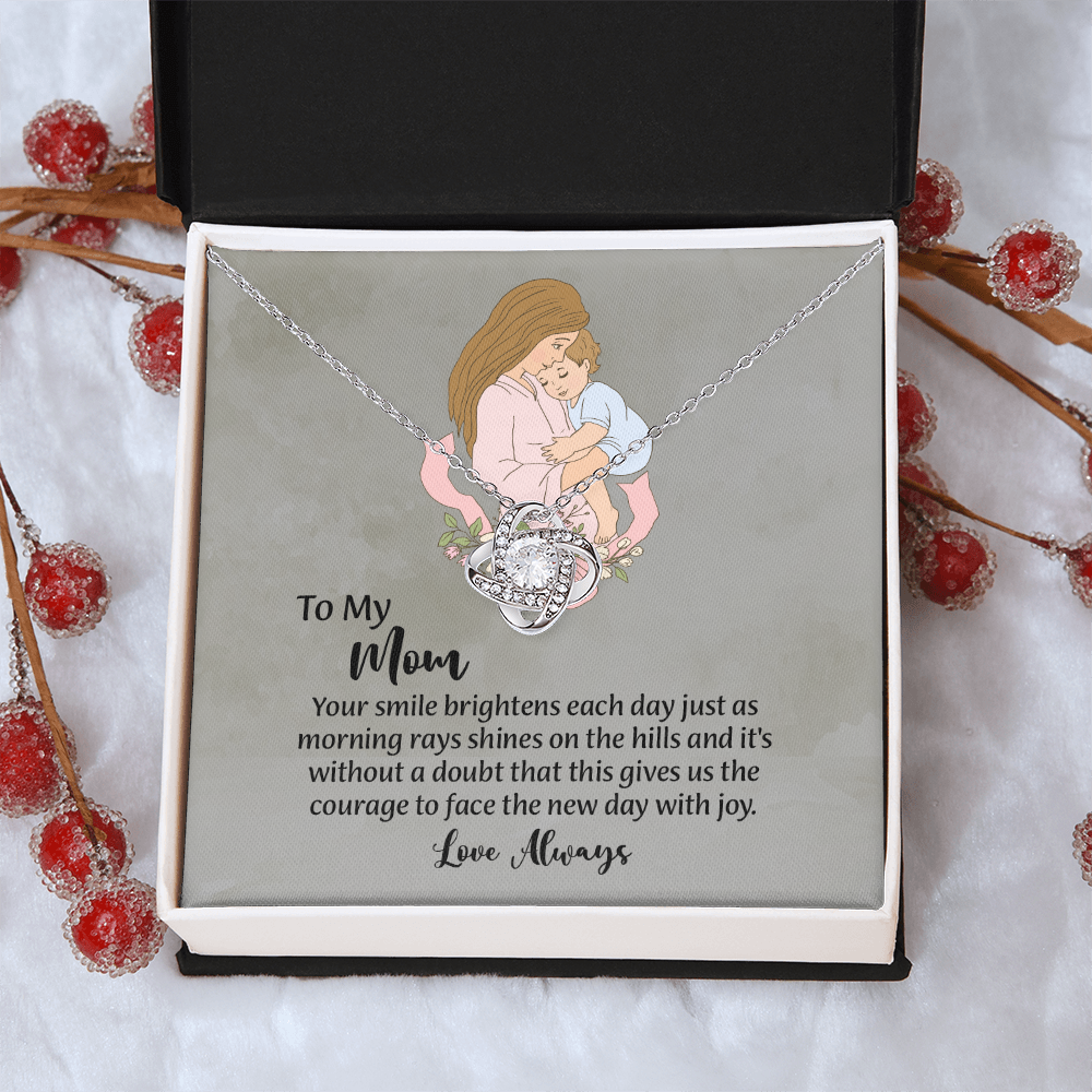 To My Mom Love Knot Necklace from Daughter, Mothers Day Gift for Mom, Thoughtful Present from Son