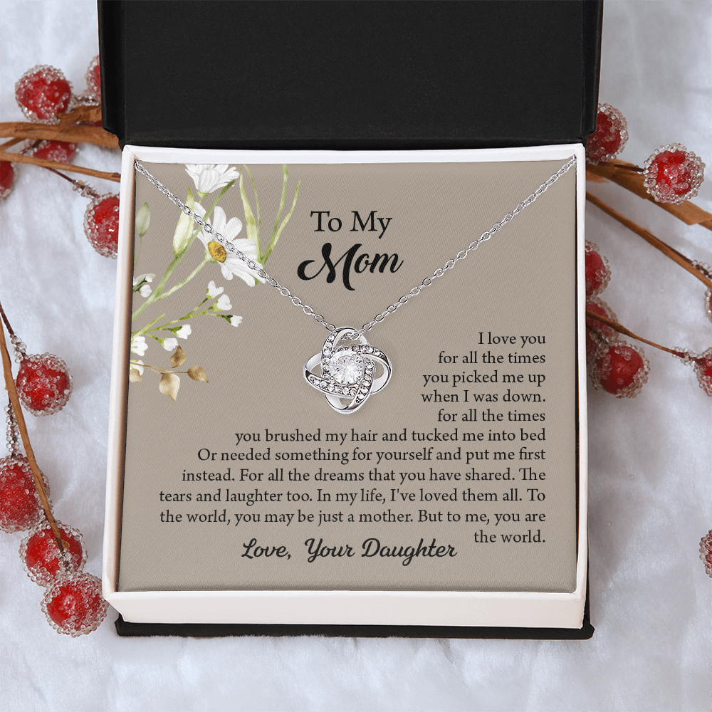 To My Mom Necklace, Mothers Day Necklace, Mom Birthday Gift From Daughter, Message Card Jewelry For Mom