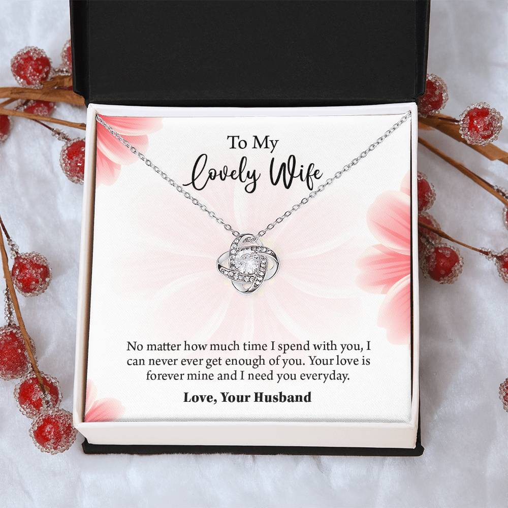 To My Lovely Wife Love knot Necklace, Wife Jewelry, Anniversary gift for Wife, Wife Birthday Gift, Necklace for Wife, Gift for Her