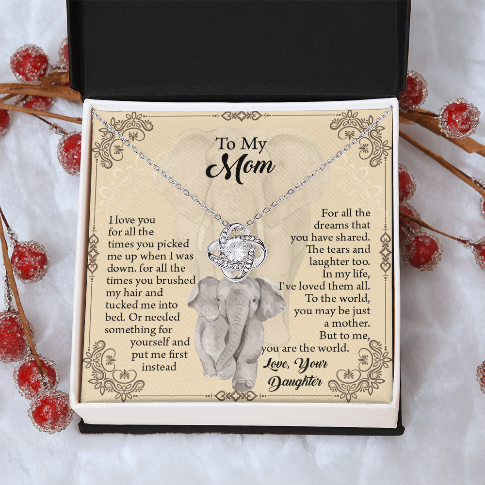 To My Mom Necklace, Mothers Day Necklace, Mom Birthday Gift From Daughter, Message Card Jewelry For Mom