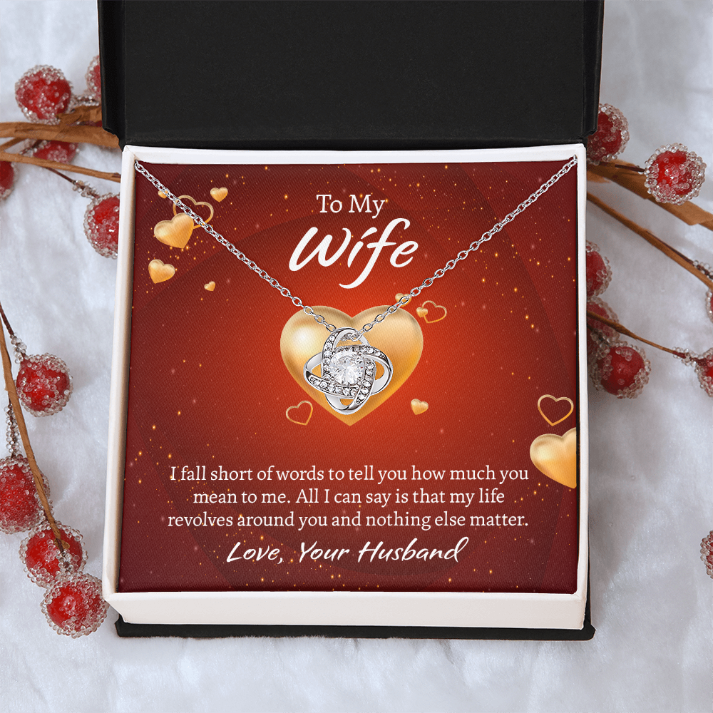 To My Wife Love Knot Necklace, Wife Jewelry, Necklace for Wife, Anniversary Gift for Wife, Wife Birthday Gift