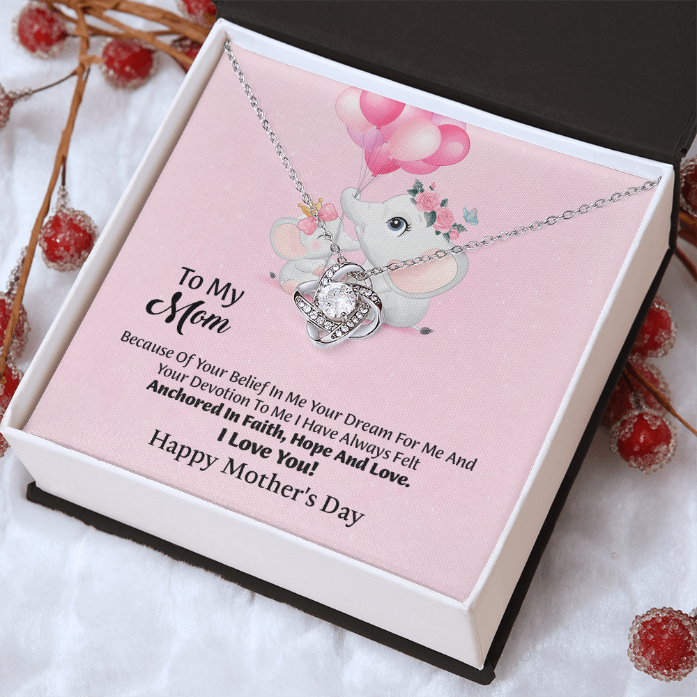 To My Mom Love Knot Necklace From Daughter, Thoughtful Present From Son, Mothers Day Gift To Mom