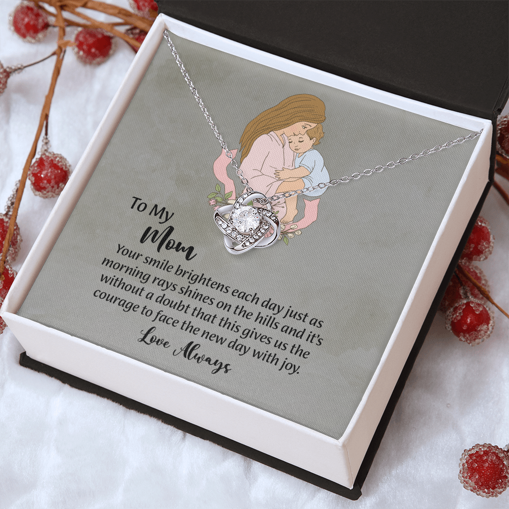 To My Mom Love Knot Necklace from Daughter, Mothers Day Gift for Mom, Thoughtful Present from Son