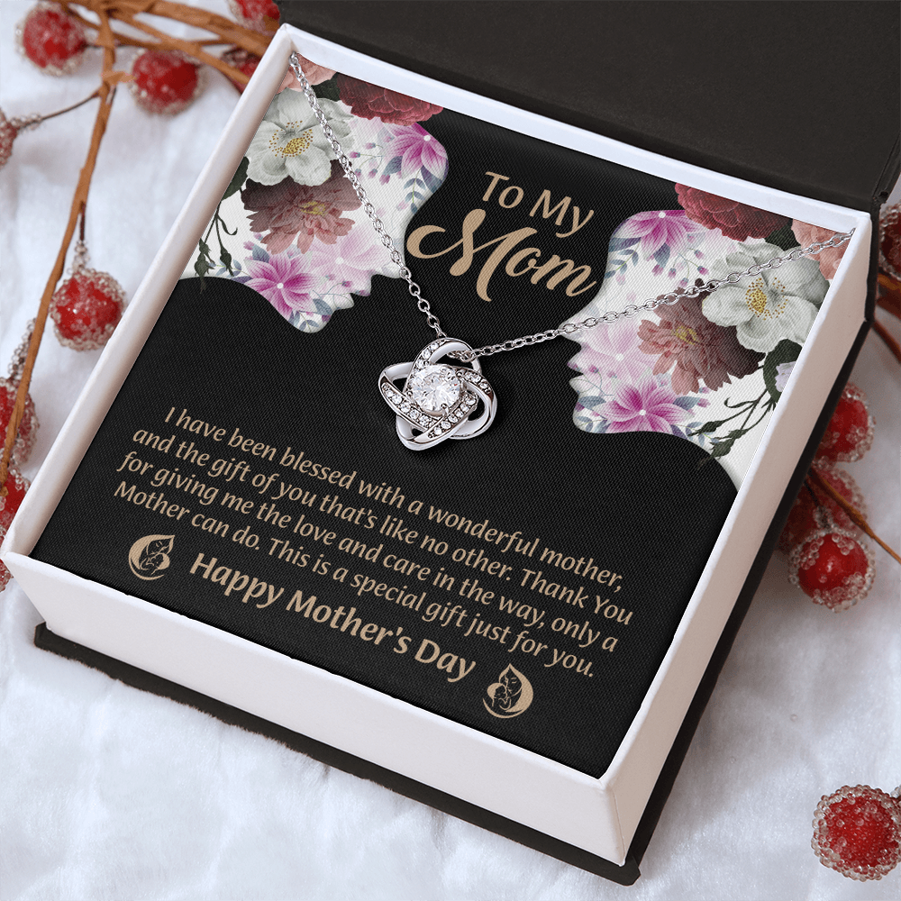 To My Mom Love Knot Necklace From Daughter, Thoughtful Present From Son, Mothers Day Gift To Mom