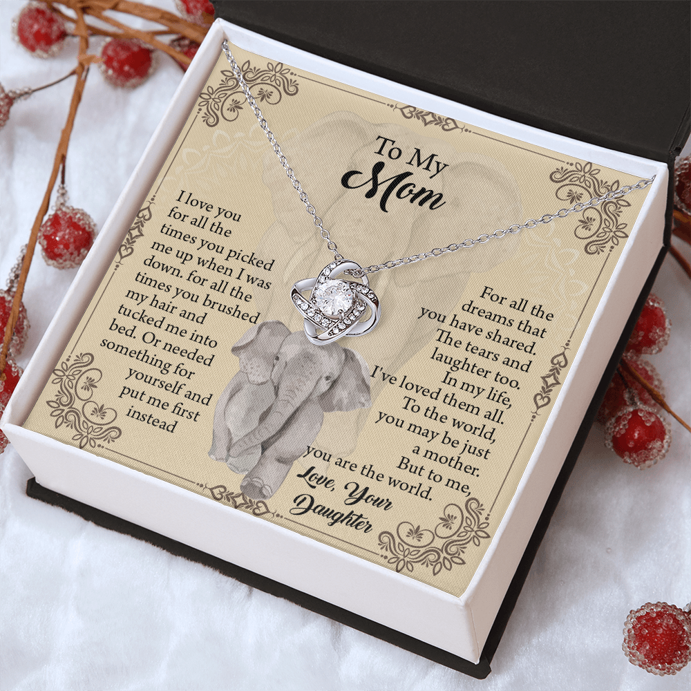 To My Mom Necklace, Mothers Day Necklace, Mom Birthday Gift From Daughter, Message Card Jewelry For Mom