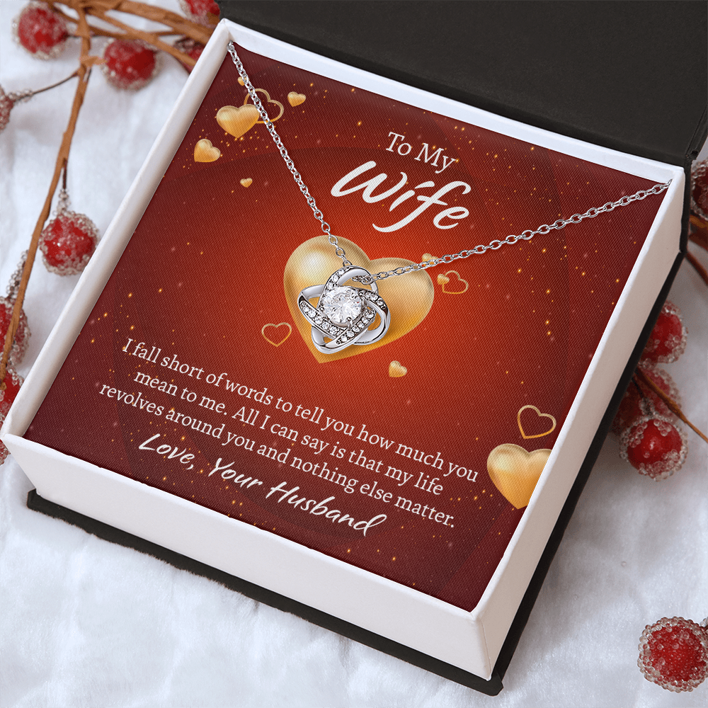 To My Wife Love Knot Necklace, Wife Jewelry, Necklace for Wife, Anniversary Gift for Wife, Wife Birthday Gift
