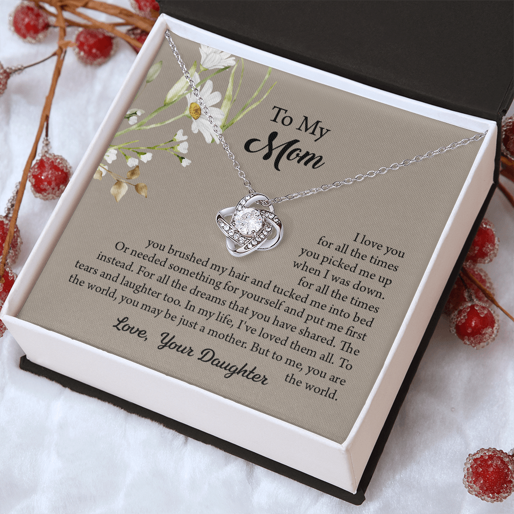 To My Mom Necklace, Mothers Day Necklace, Mom Birthday Gift From Daughter, Message Card Jewelry For Mom