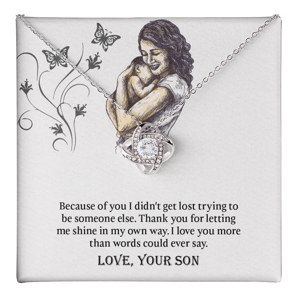 To My Mom Love Knot Necklace, Presents for Mom, Mothers Day Gift From Son, Mama Necklace