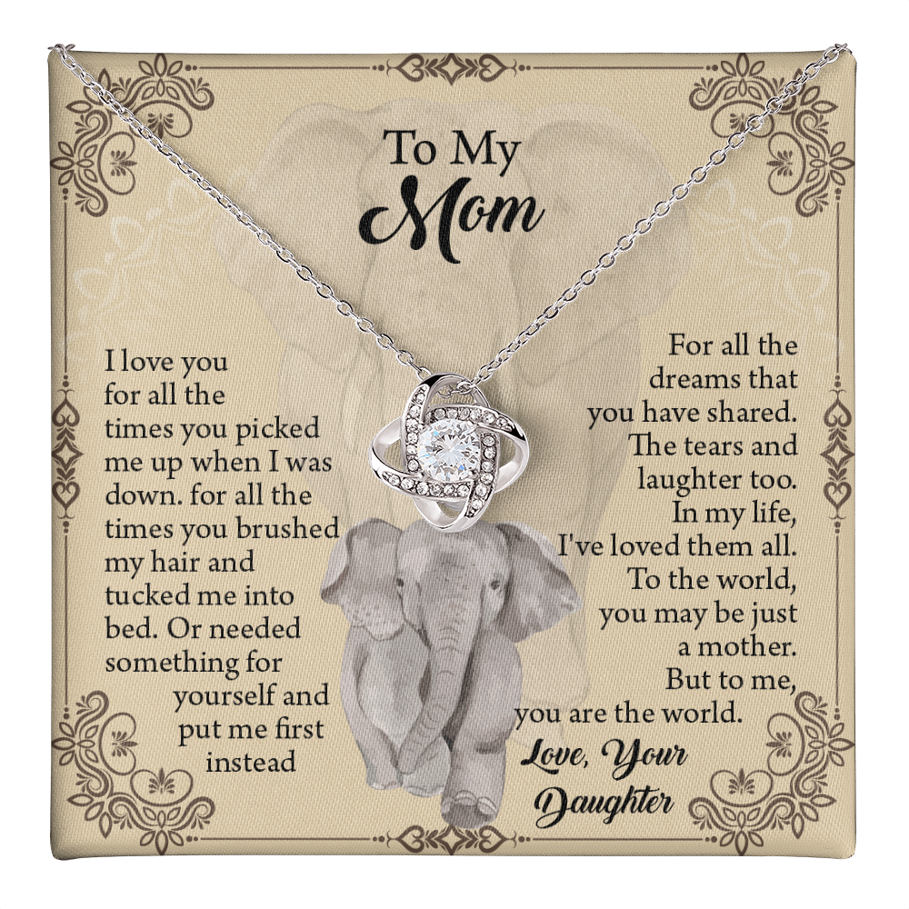 To My Mom Necklace, Mothers Day Necklace, Mom Birthday Gift From Daughter, Message Card Jewelry For Mom