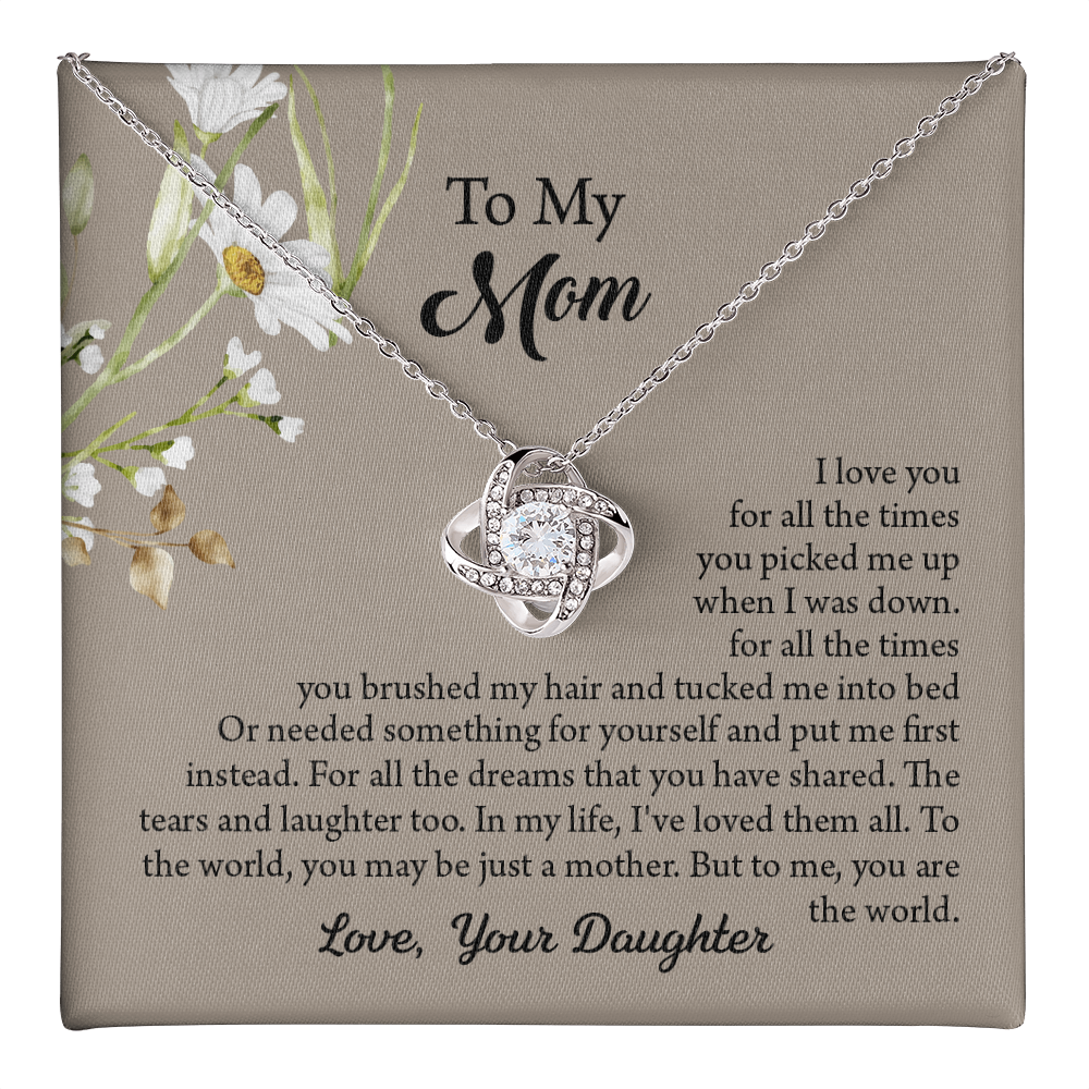 To My Mom Necklace, Mothers Day Necklace, Mom Birthday Gift From Daughter, Message Card Jewelry For Mom
