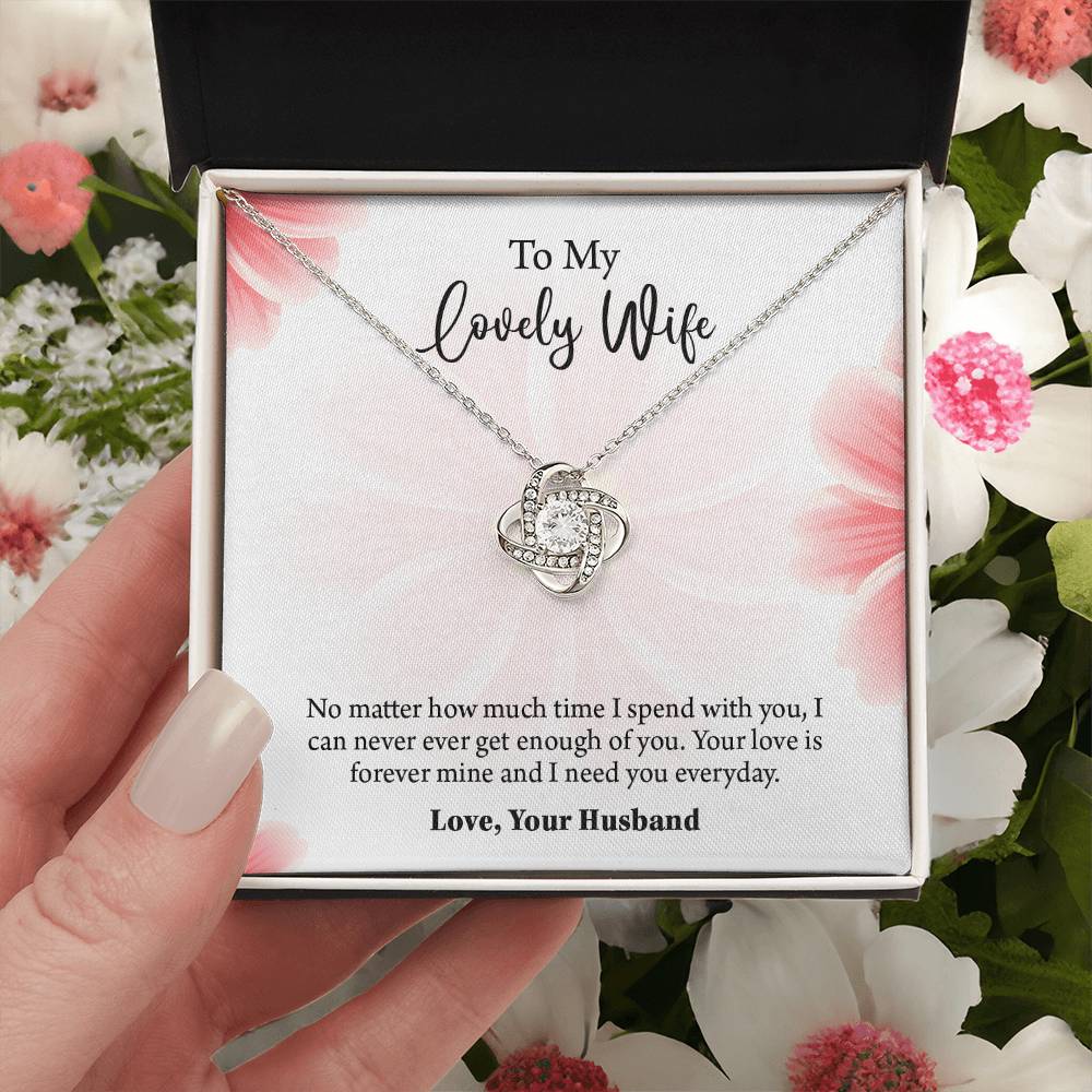 To My Lovely Wife Love knot Necklace, Wife Jewelry, Anniversary gift for Wife, Wife Birthday Gift, Necklace for Wife, Gift for Her