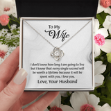 To My Wife Love Knot Necklace, Message Card Jewelry, Wife Jewelry, Anniversary Gift for Wife, Wife Birthday Gift, Necklace for Wife