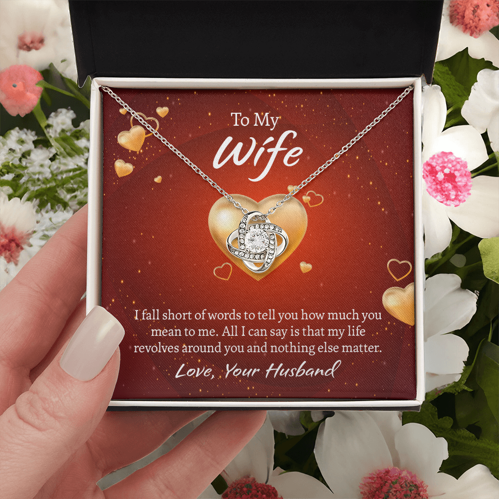 To My Wife Love Knot Necklace, Wife Jewelry, Necklace for Wife, Anniversary Gift for Wife, Wife Birthday Gift
