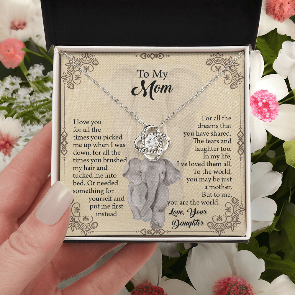To My Mom Necklace, Mothers Day Necklace, Mom Birthday Gift From Daughter, Message Card Jewelry For Mom
