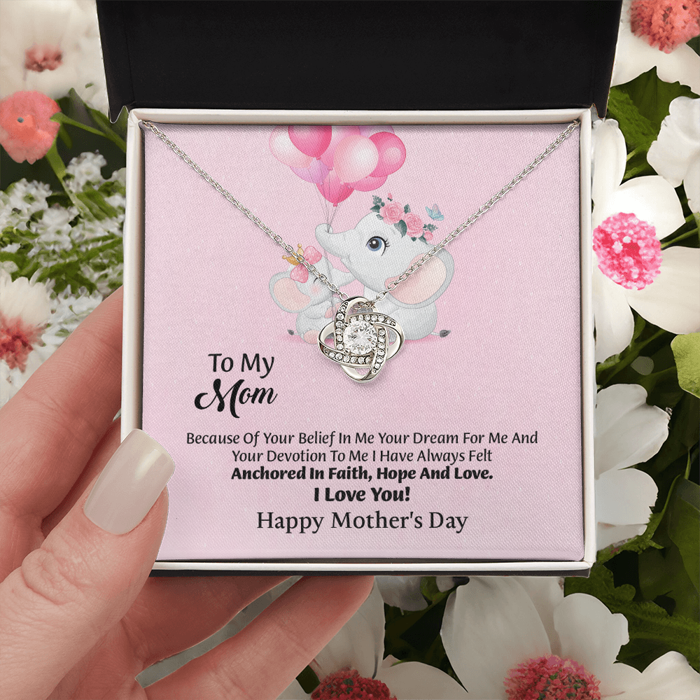 To My Mom Love Knot Necklace From Daughter, Thoughtful Present From Son, Mothers Day Gift To Mom