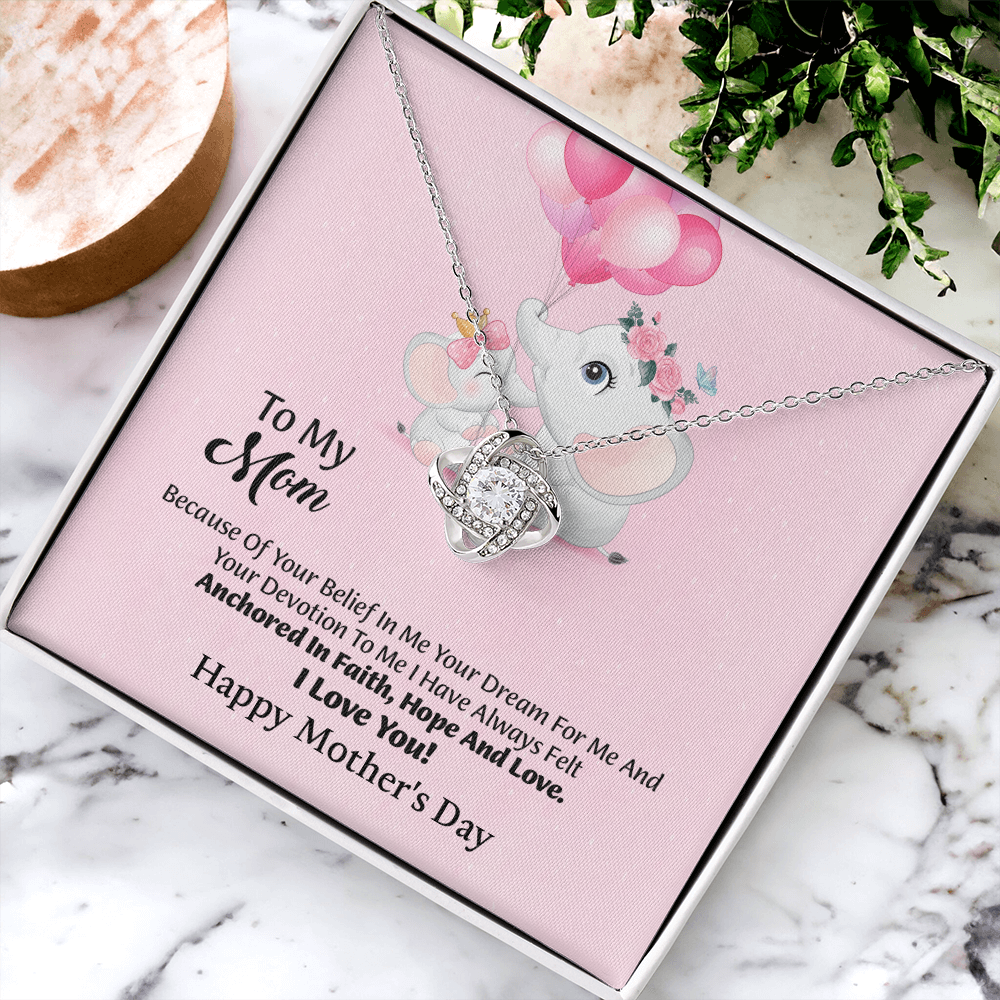 To My Mom Love Knot Necklace From Daughter, Thoughtful Present From Son, Mothers Day Gift To Mom
