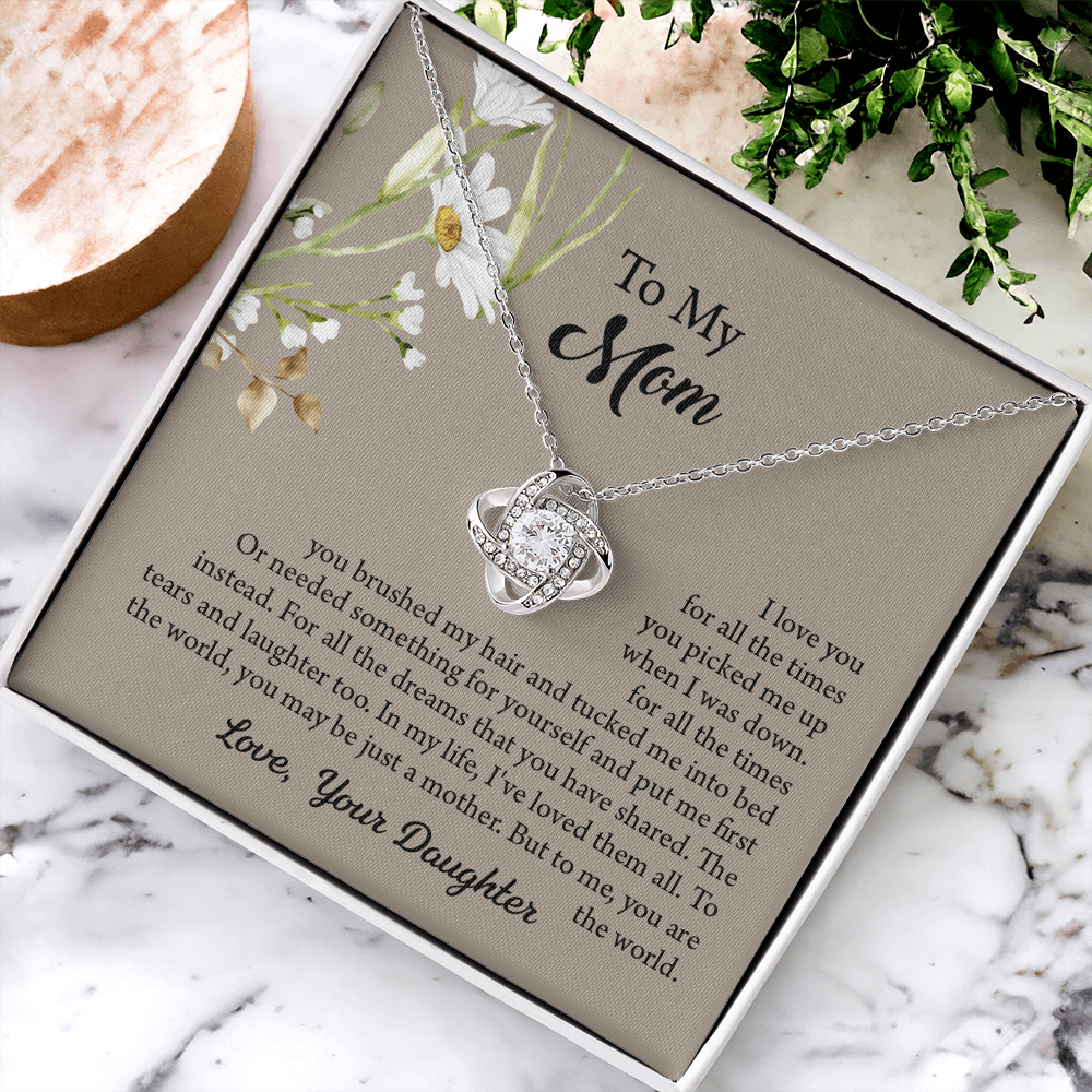 To My Mom Necklace, Mothers Day Necklace, Mom Birthday Gift From Daughter, Message Card Jewelry For Mom