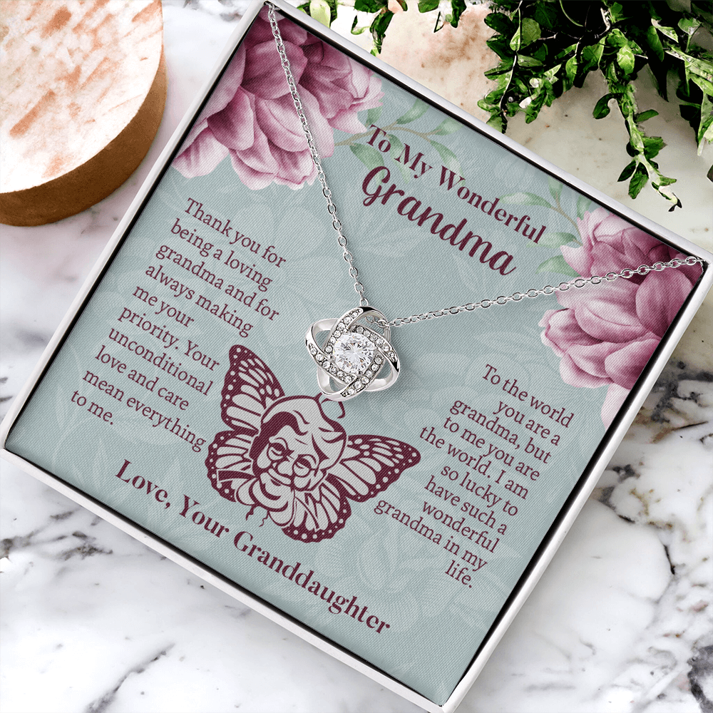 To My Wonderful Grandma Love Knot Necklace, Grandmother Necklace, Grandma Gift, Gift For Grandma from granddaughter