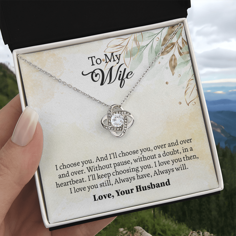 To My Wife love knot Necklace, Wife Jewelry, Necklace For Wife, Anniversary Gift For Wife, Wife Birthday Gift, Mothers Day Gift for Wife