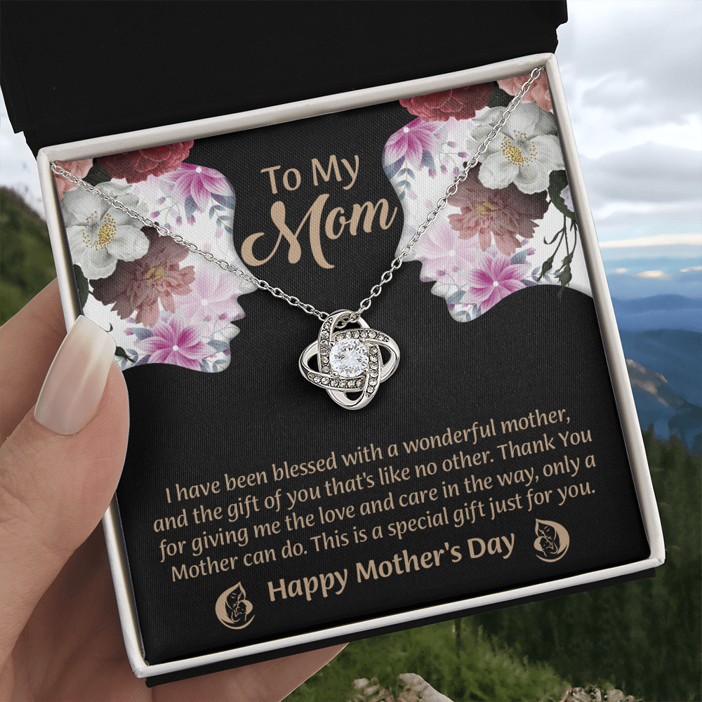 To My Mom Love Knot Necklace From Daughter, Thoughtful Present From Son, Mothers Day Gift To Mom