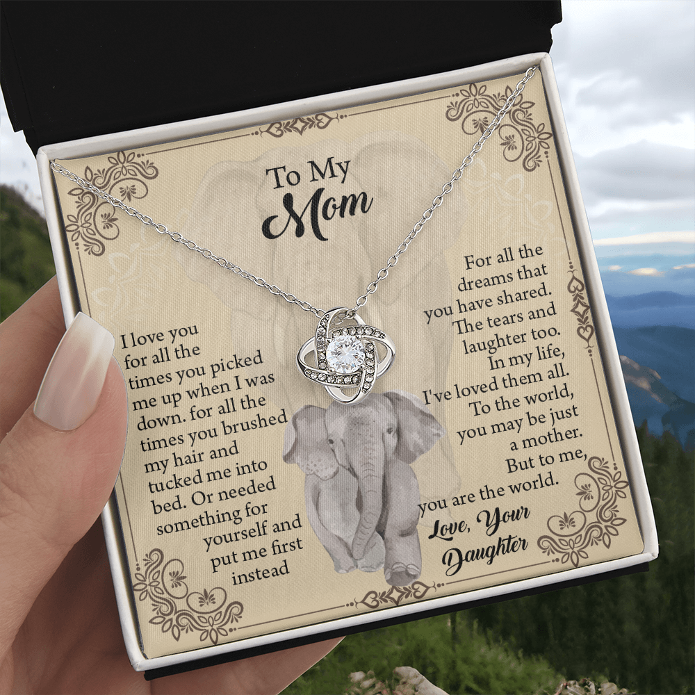 To My Mom Necklace, Mothers Day Necklace, Mom Birthday Gift From Daughter, Message Card Jewelry For Mom