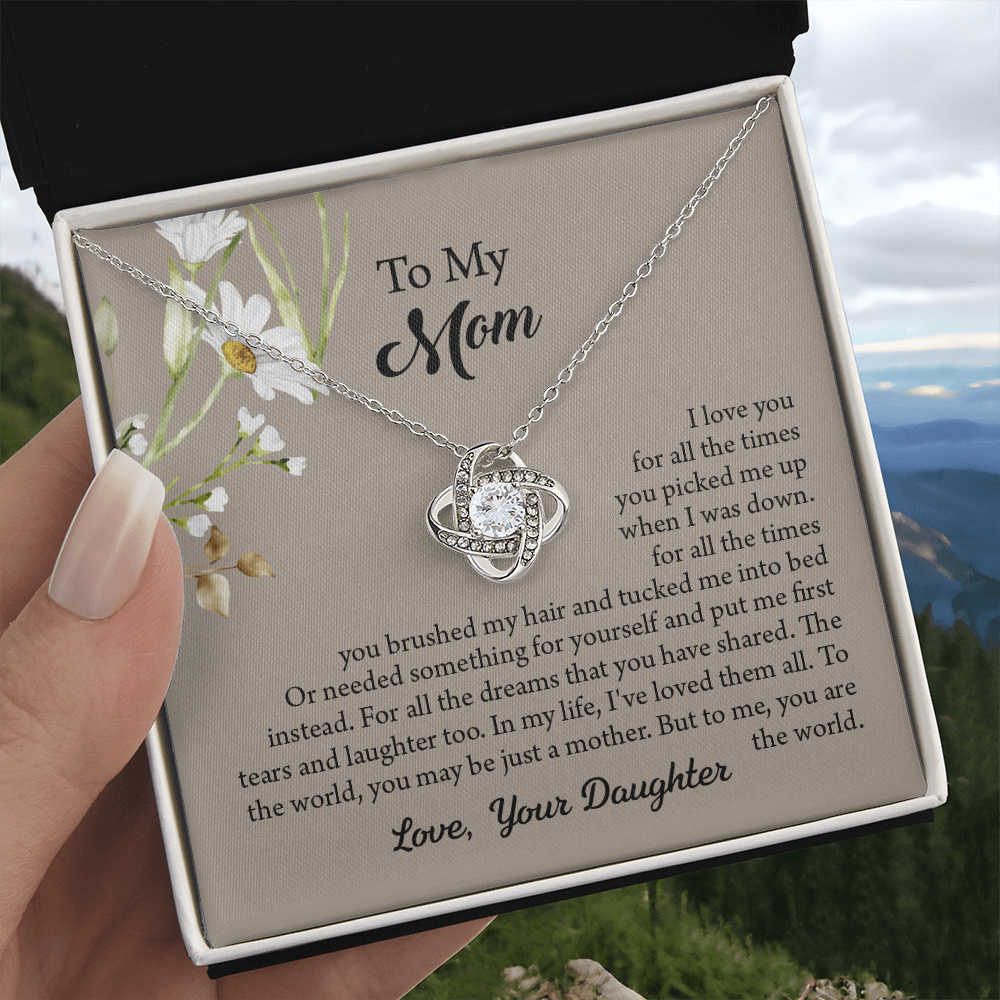 To My Mom Necklace, Mothers Day Necklace, Mom Birthday Gift From Daughter, Message Card Jewelry For Mom