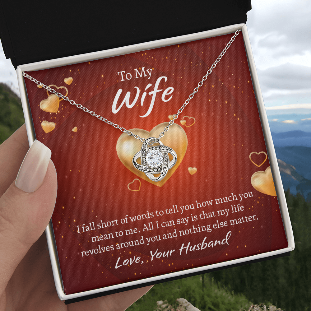 To My Wife Love Knot Necklace, Wife Jewelry, Necklace for Wife, Anniversary Gift for Wife, Wife Birthday Gift