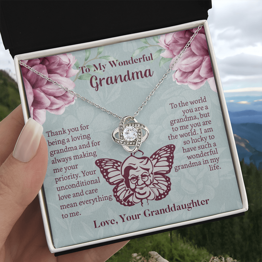 To My Wonderful Grandma Love Knot Necklace, Grandmother Necklace, Grandma Gift, Gift For Grandma from granddaughter